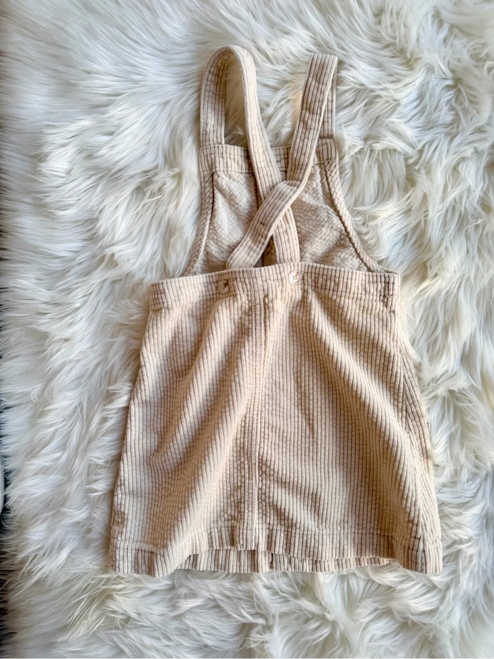 Cat & Jack Cream Corduroy Overall Dress Size 4T